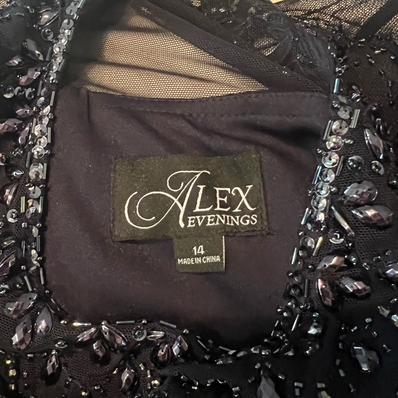 Alex Evenings Navy Long Sleeve Dress - Picture 12 of 12